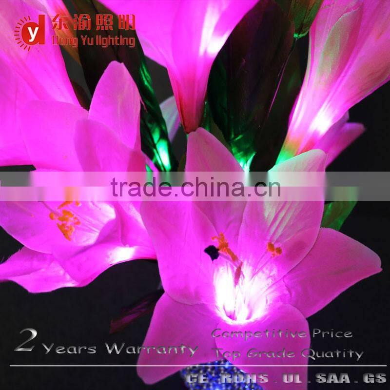high 90CM artificial led lily branch flower vase lights for table wedding decoration