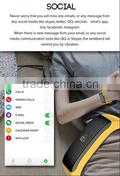 2016 Bluetooth 4.0 Bracelet, fitness smart activity tracker, motion detection