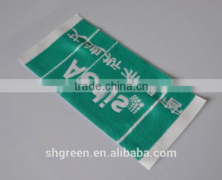 high definition sports wear fabric woven label with trademark