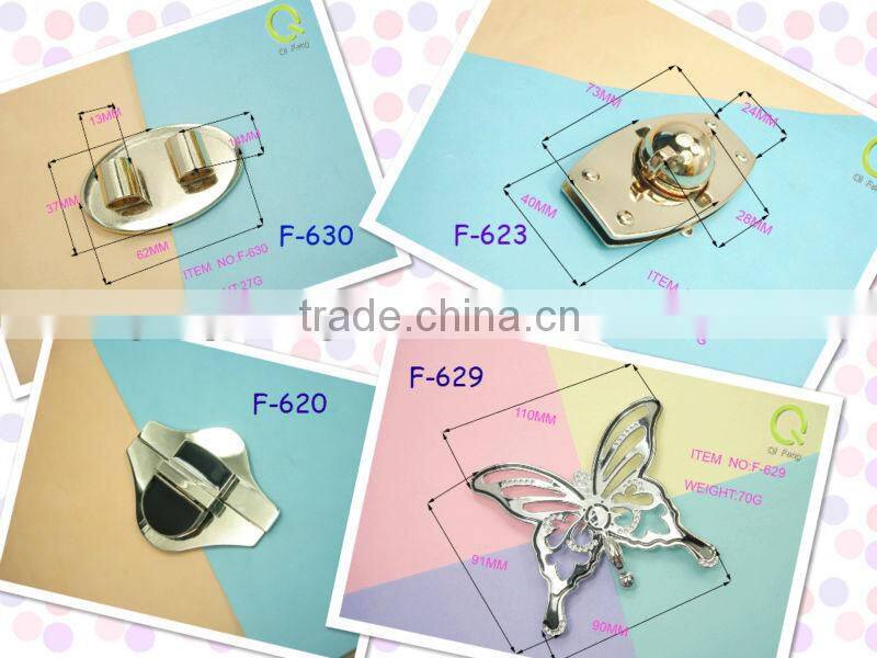 Supply handbags hardware die casting bags lock q-2523