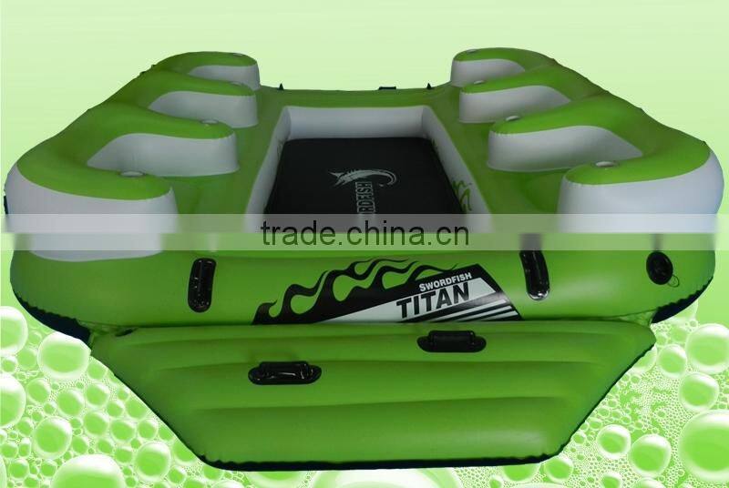 Towable inflatable tube seat island surfing boat TITAN towable inflatable water ski longue