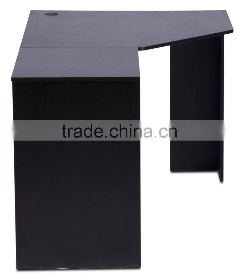 E1 Grade Partical Board L-shape Black Corner Computer Desk With Drawers