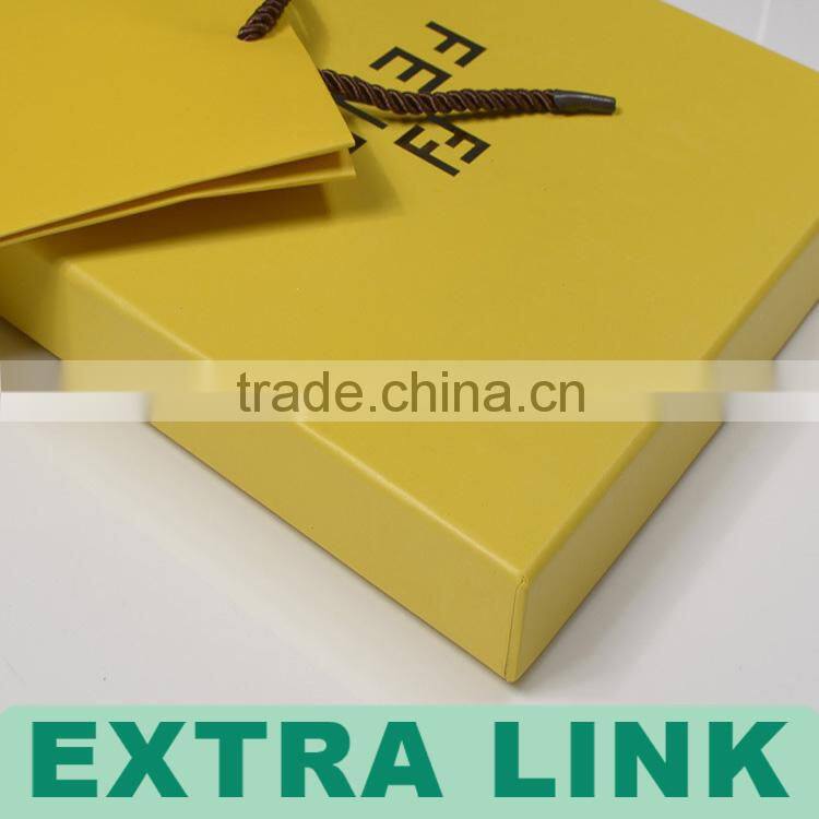 Custom Logo Printed Yellow Square Kraft Paper Scarf Packaging Box