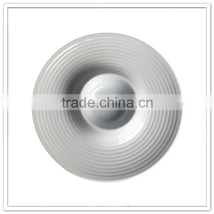 Swirl design plastic chip and dip , melamine white plate for restaurant