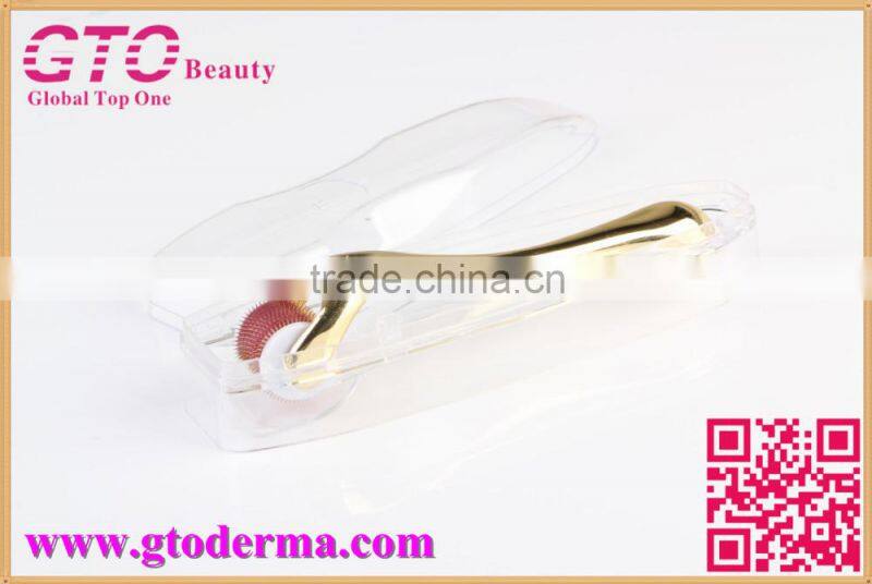 GTO new designed gold handle 540 count titanium microneedle derma roller