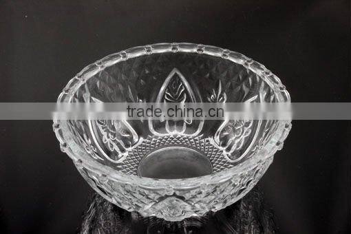 200ml to 5000ml novel clear embossed glass empty bowl for wedding/party