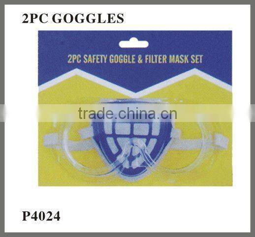 2pcs safety goggle and filter mask set