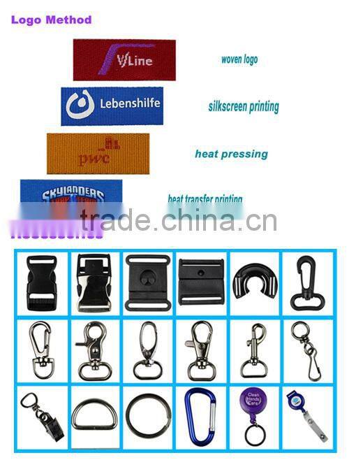 Sublimation printing logo polyester lanyard with fashion fittings