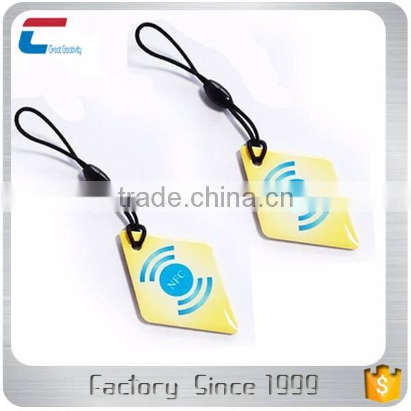 Passive NFC RFID Tag Customized Epoxy NFC Key Fob Passive Plastic Rfid Key Tag 180 Bytes Memory