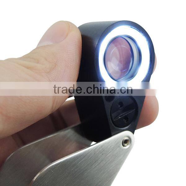 Mini 30X Jeweler Loupe Magnifier + LED & UV light 21mm lens Jewel Identifier Tool
