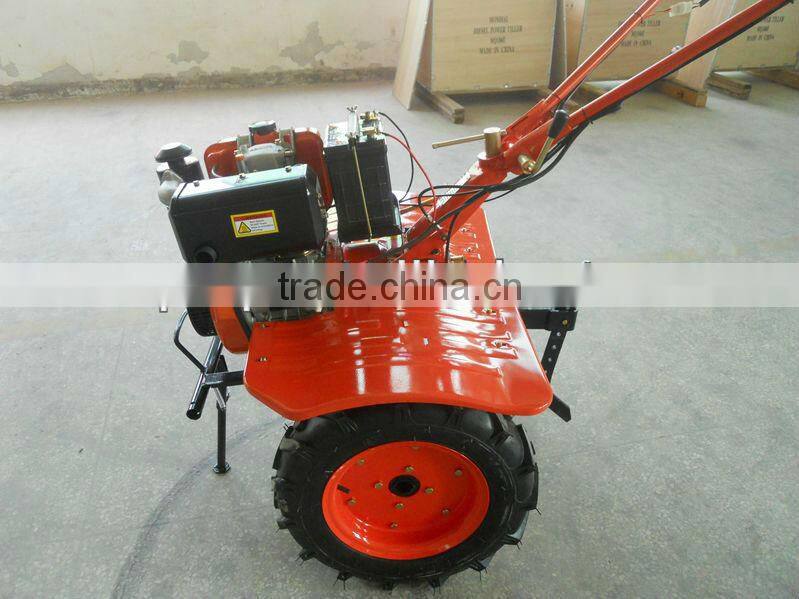 MeiQi 9hp 186F diesel engine cultivator tiller with electric start