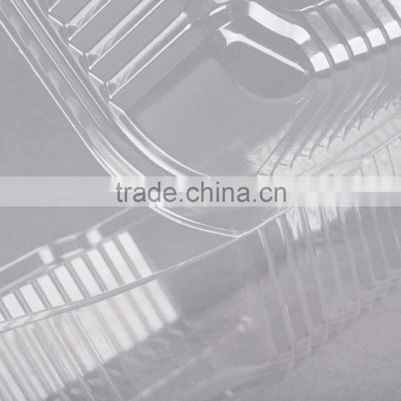 Clear Hinged Plastic Clamshell Food Container, Take Out Packaging Box for Cake, Cookie, Bread, Cheap Price