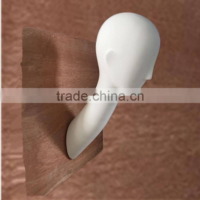 New design Wall mounted mannequin head for hat and scarf and wig display