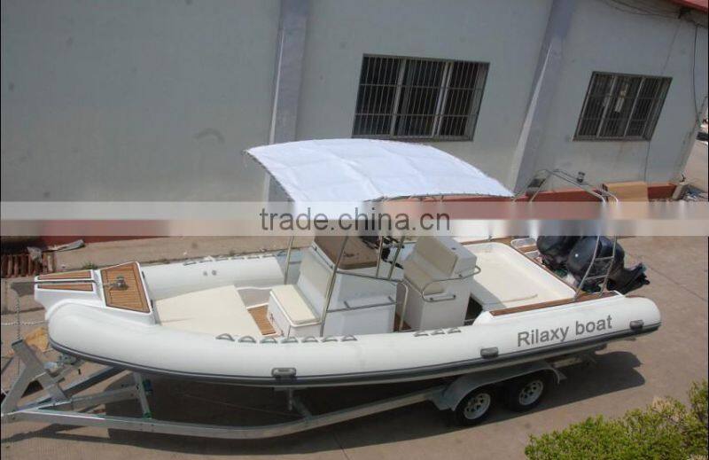 RILAXY High Speed Yacht Boat for sale, Low Price 24' Luxury RIB Boat with Orca Hypalon Tube RIB 730, Mini Yacht Made in China
