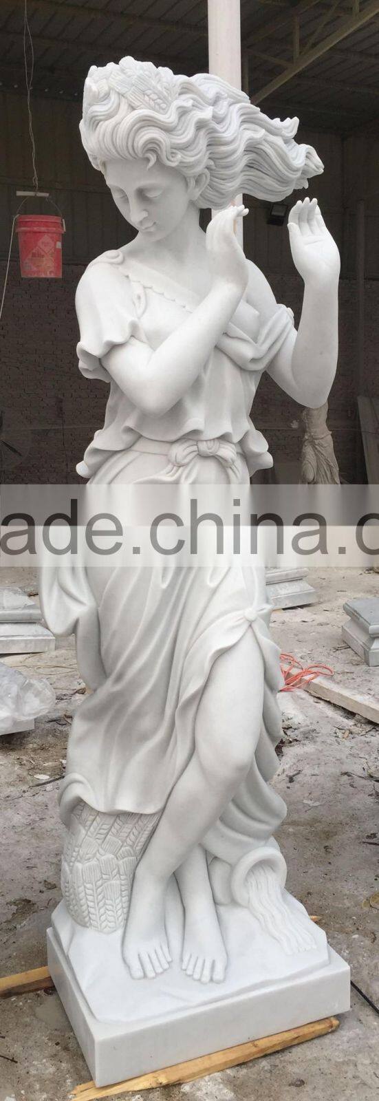 High Quality White Marble Female Garden Statue