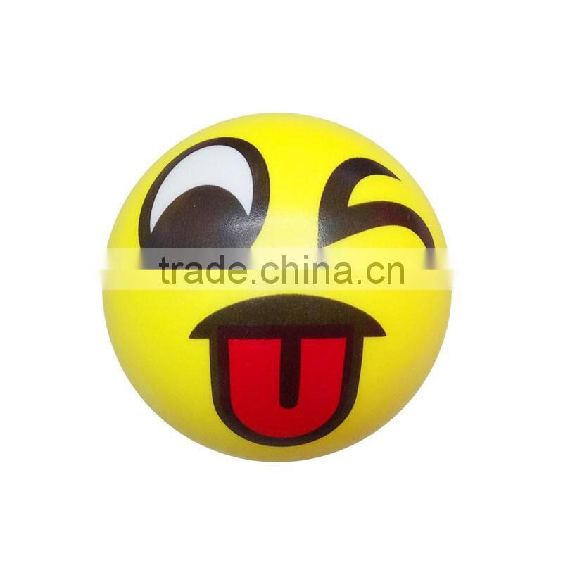 Promtional LED 12 Emoji PVC Child Toys Bouncing Balls