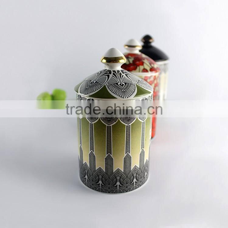 China supplier new premium custom Christmas wholesale ceramic unique candle jars holder cup