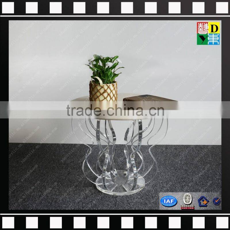 Clear acrylic leg marble center table customzied PMMA coffee side table for wholesale from china manufacturer