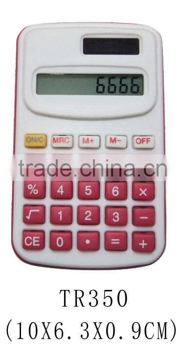 Hot selling 8 digits dual power supply handheld plastic calculator