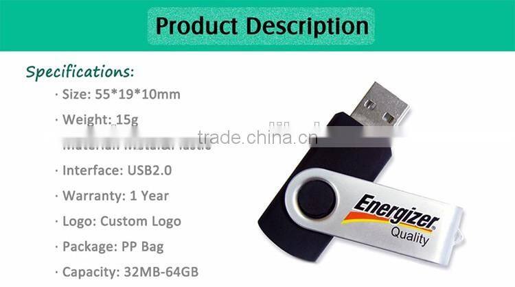 Promotional bulk Swivel 1gb USB Flash Drive with Custiomized Logo