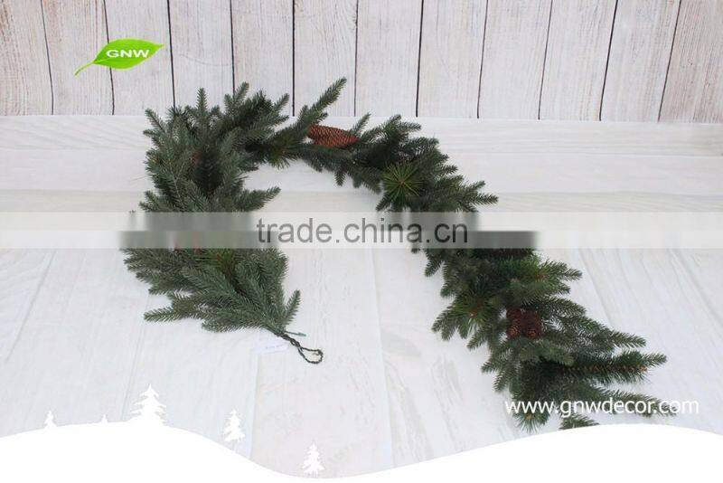 GNW CHGR-1607015 Best selle PVC green grass pine needle christmas garland for door decoration