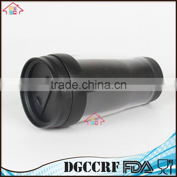 NBRSC plastic 400ml double wall tumbler with customized removeable insert paper car coffee mug with bounce lid