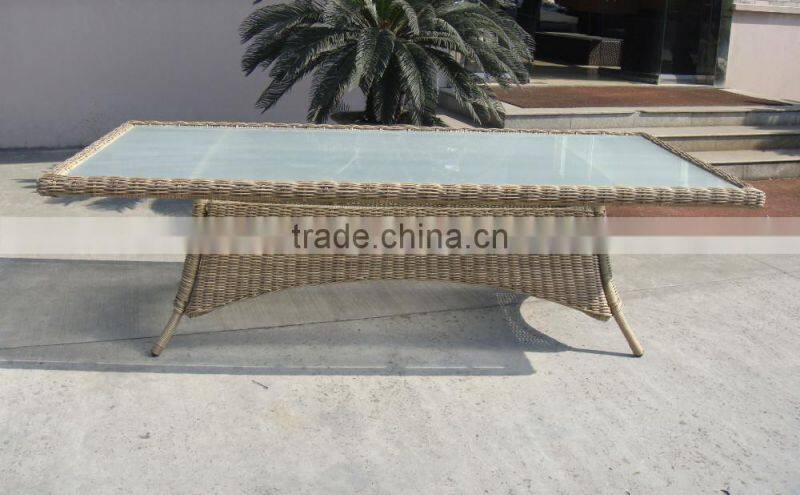 Customized Design Outdoor Rattan Dining Set With Rectangle Table