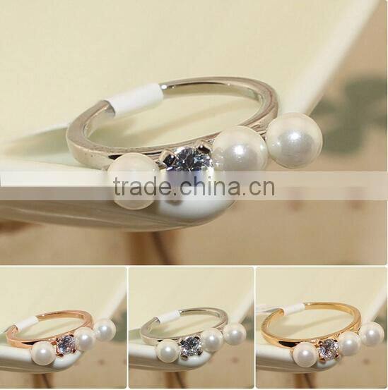 Japan &Korea bowknot pearl Diamonds Rings