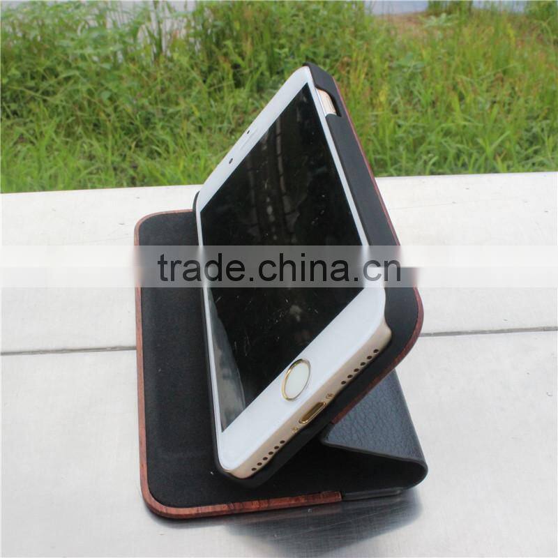 Classical Chinese walnut/bamboo/rosewood/cherry card bumper/pocket cell phone case for Iphone 7