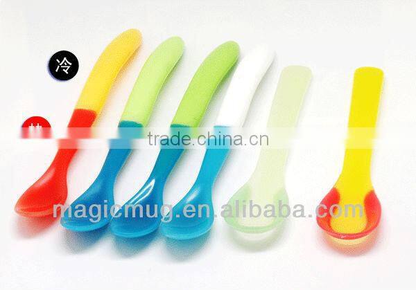 food grade fda passed ps baby color changing spoon with color changing