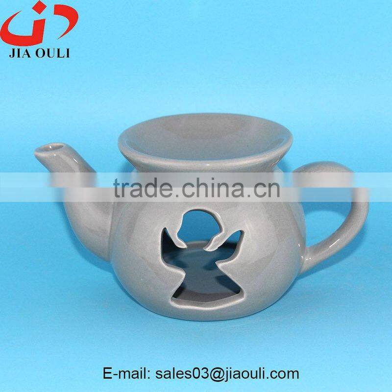 Modern family life fragrance ceramic teapot shape oil burner, aroma diffuser