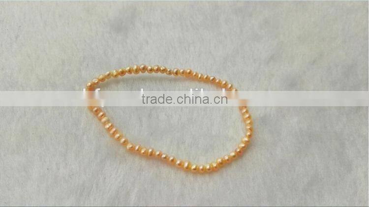 3-4mm pink baroque freshwater pearl bracelet