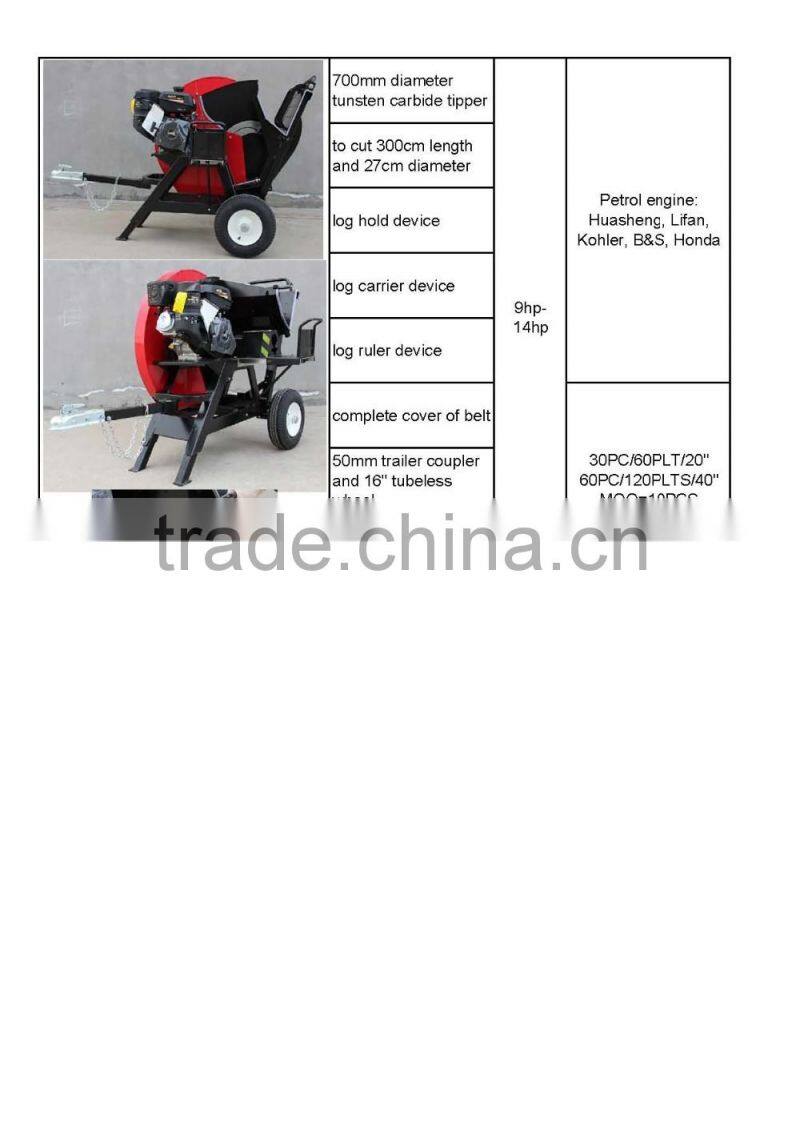 4 stroke faster trailer mounted mechanical hot sale cheap ce approved petrol sawmill machine (B0320)