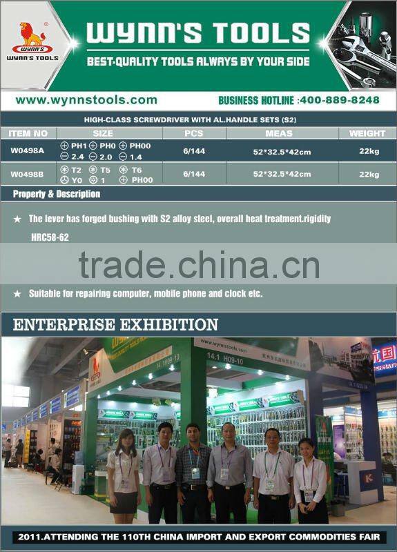 HIGH-CLASS SCREWDRIVER WITH AL.HANDLE SETS(S2)