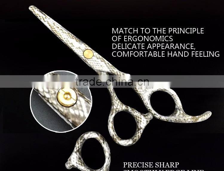 QJ-HC48 Punk style hair dresser cutting scissor with special pattern