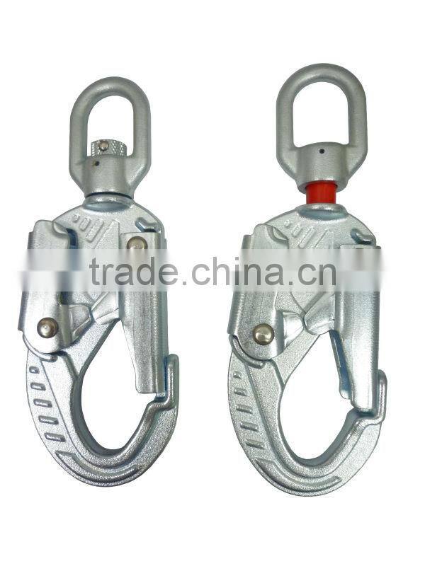 A304DKTL-3 Medium Aluminum Alloy swivel eye 25kN Load Indicator Snap Triple Lock Hook