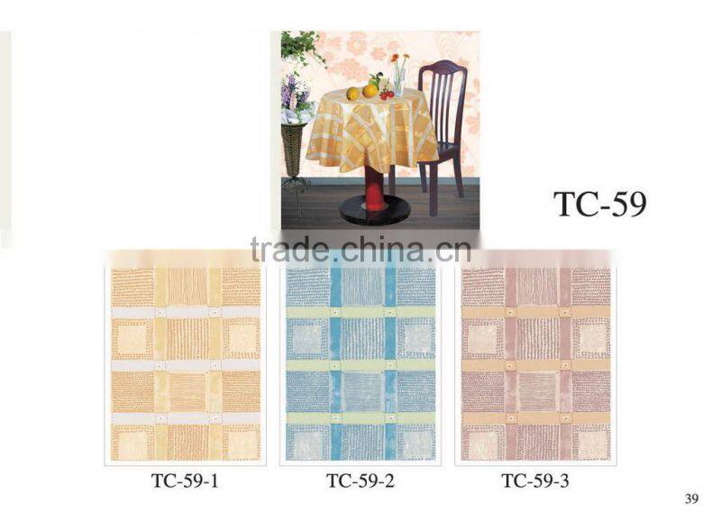 Printed PVC table cover cloth with falannel back