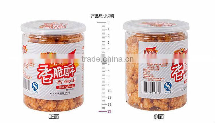 Fried rice cracker snack food round shape