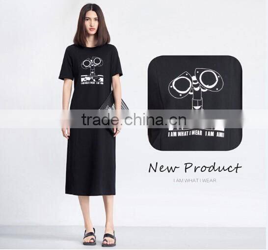 Robot pattern printing casual wear womens stylish maxi dress summer dress evening dress long maxi dresses