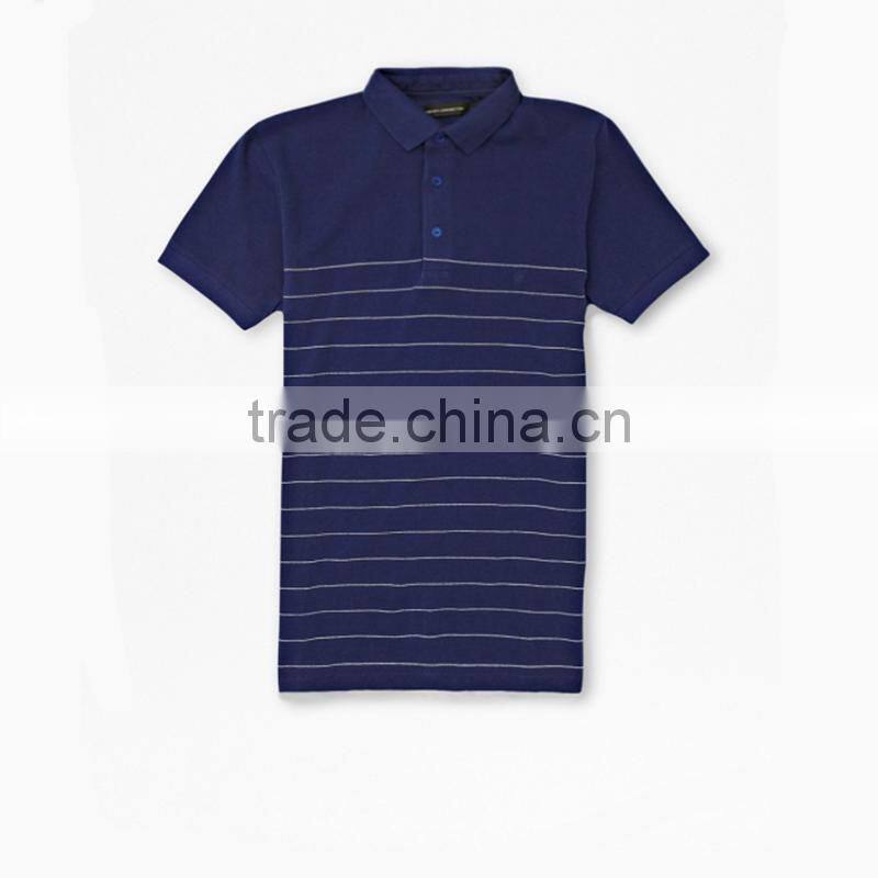 Polyester men's stripe polo t shirt printing