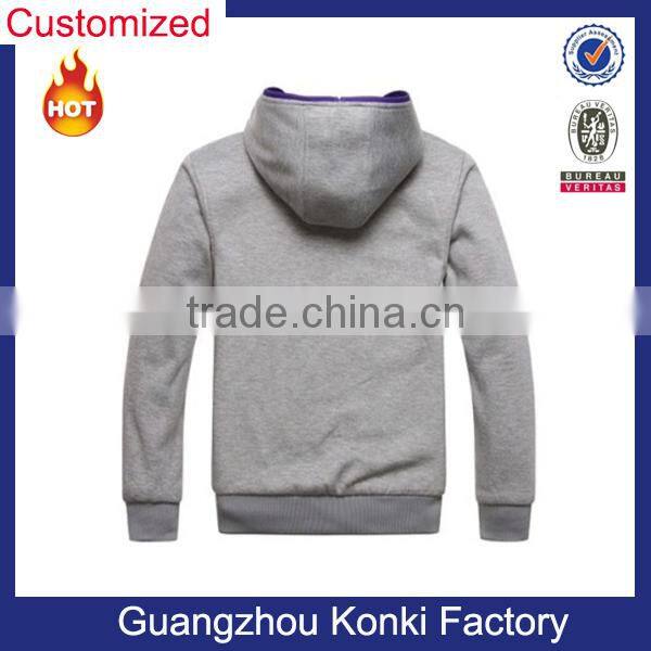 Custom Made 100% Cotton Printed Zipper Men's Hoodie