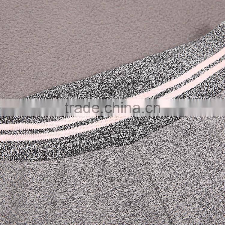 HAODUOYI Girl's Grey Ribbed Waist & Cuff Sporty Pants