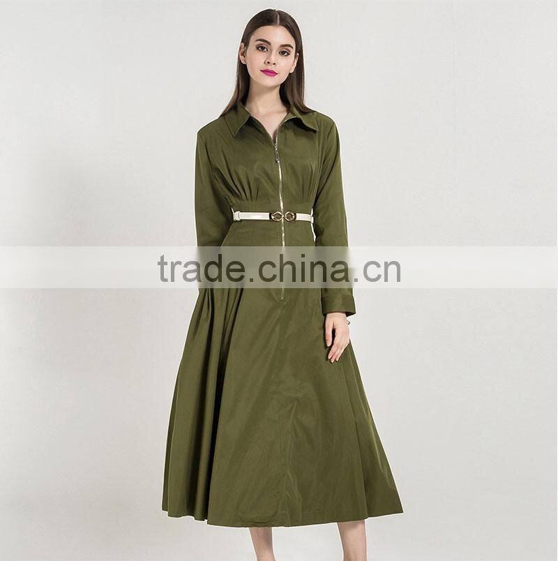 European Design Elegant Autumn Dress Women Casual Long Sleeve Dress Brand Fashion Pleated Ladies Dreses