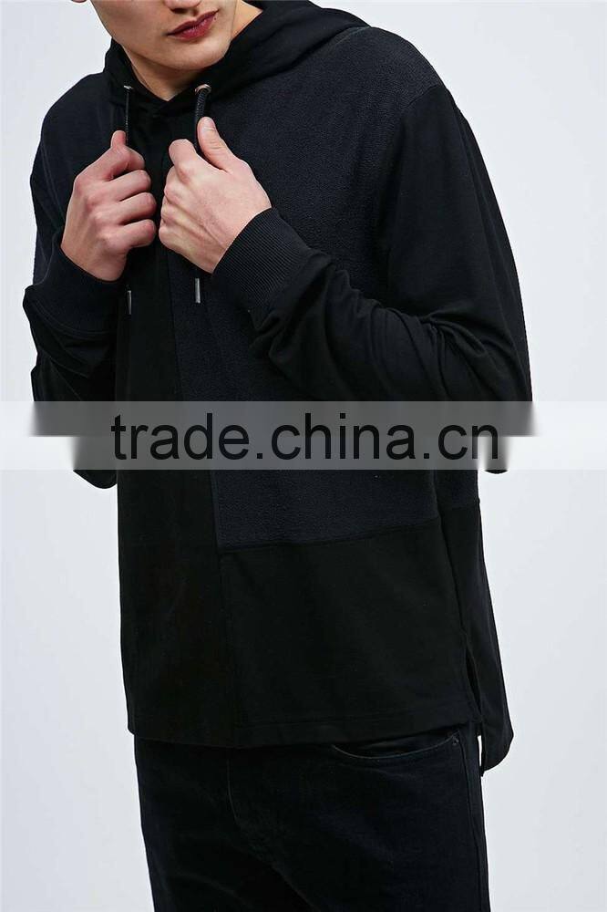 Oversized pullover hoody black and grey combination hoodie hoodies blank
