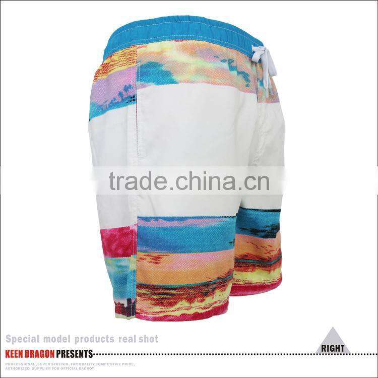 OEM Blue Beach Short Service Digital Printing 4 way stretch board shorts