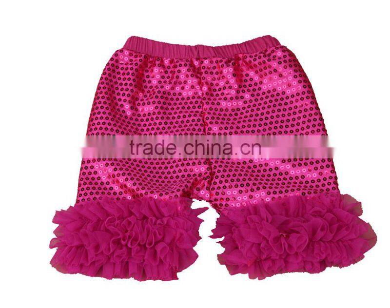 Wholesale sequins girls shorts baby clothes ruffle shorts yiwu factory
