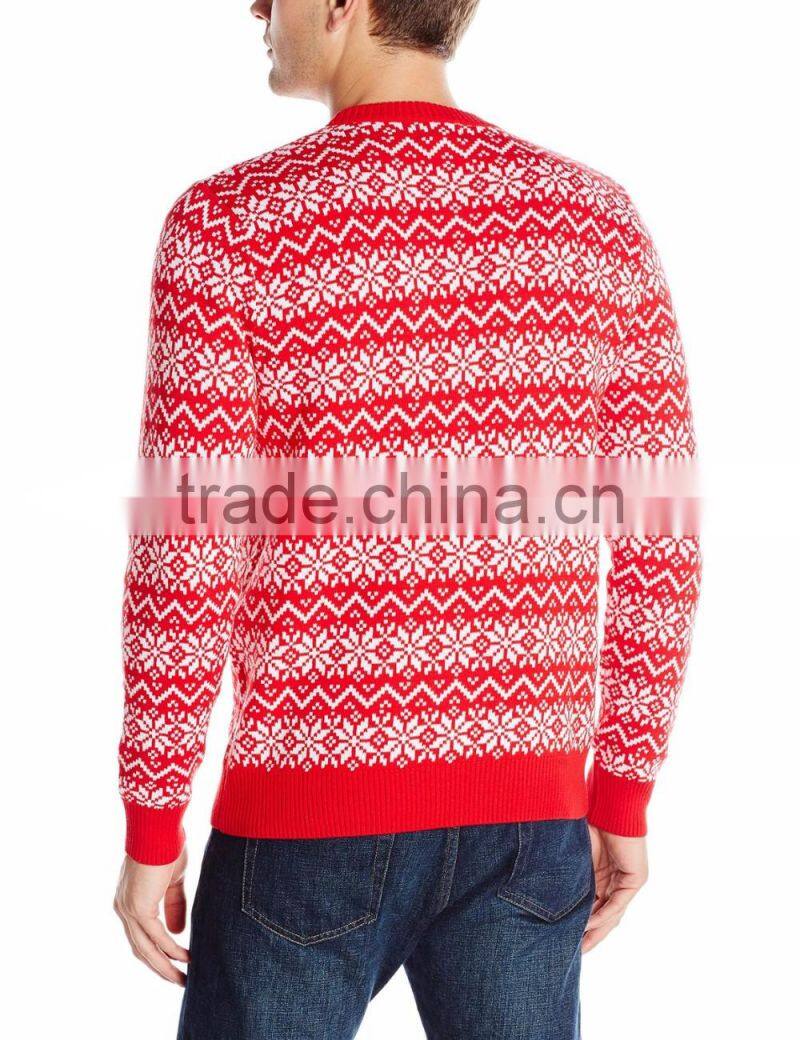 Men Red Sweater Red Santa Claus Pattern Christmas Clothes
