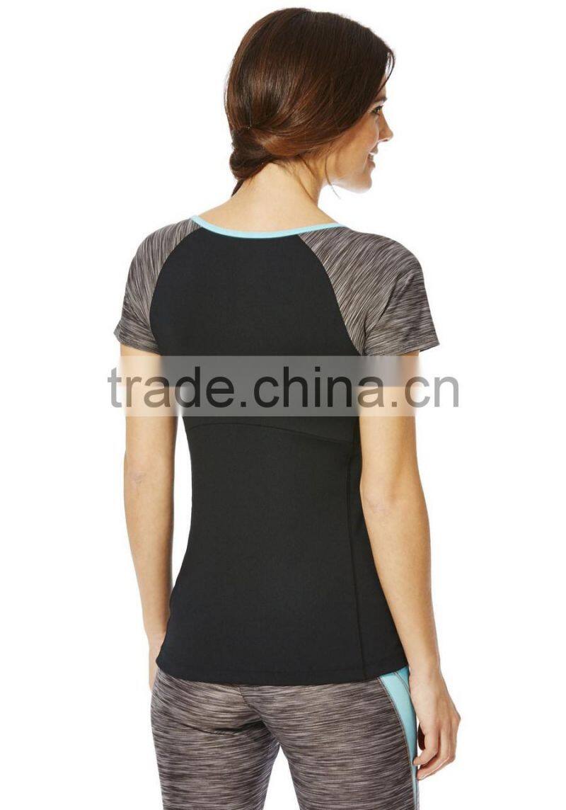 Custom Sports Gym Wholesale fashion t shirt for women yoga running t shirt