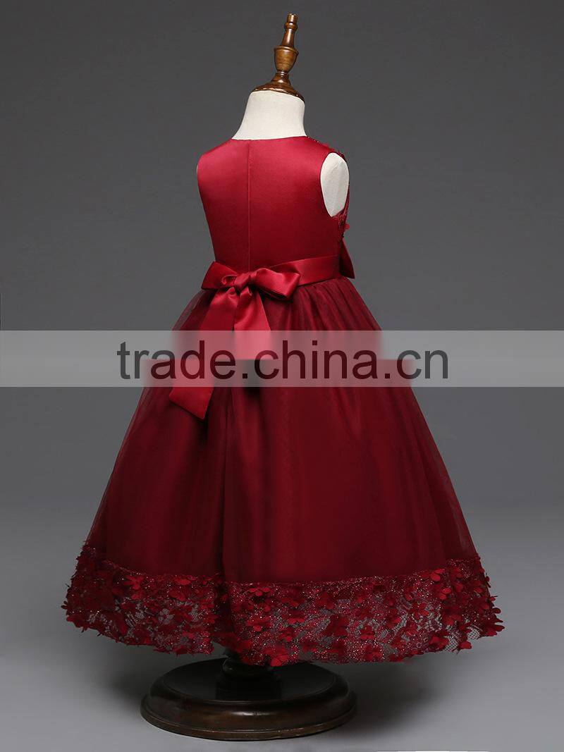 New girls party dresses summer sleeveless lace muslim wedding dress