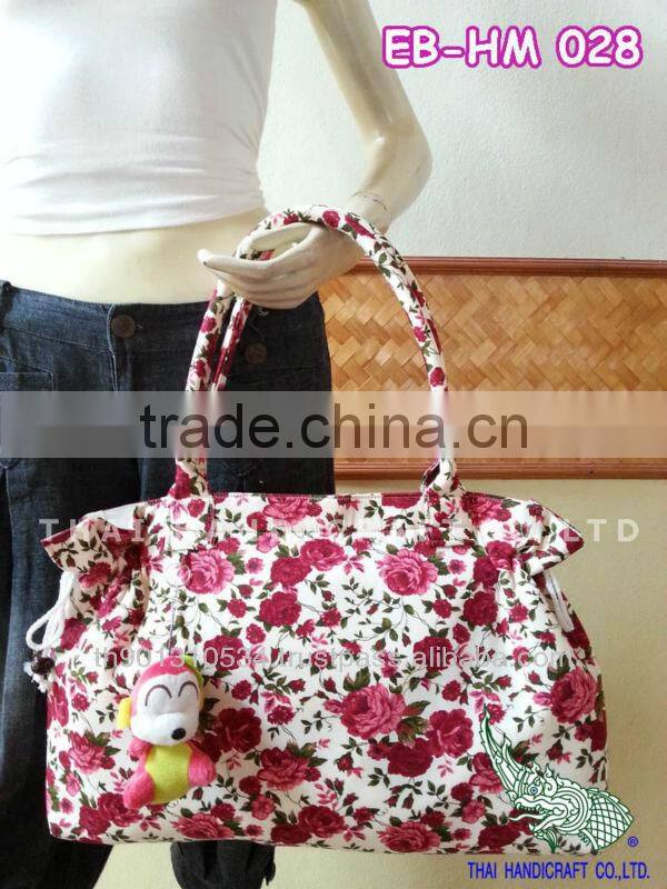 Thai cotton fabrics tote bag flowers design